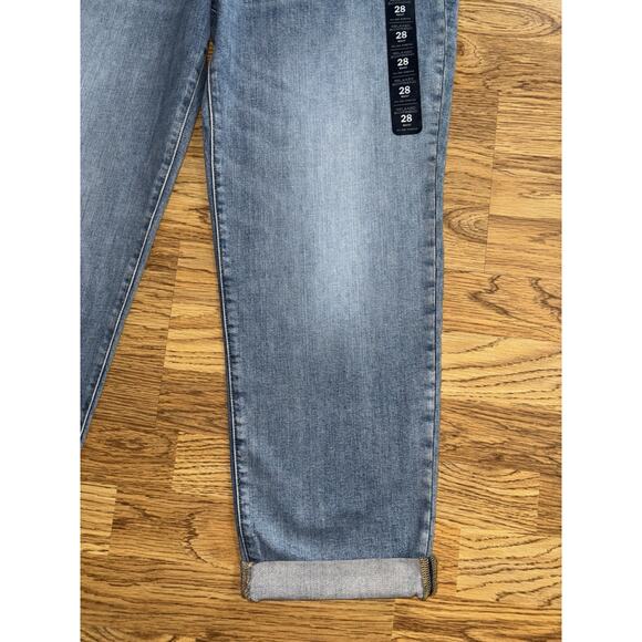 J Crew Relaxed Boyfriend Jeans Women’s Waist Size 28 Distressed Cuffed Stretch - Picture 8 of 16